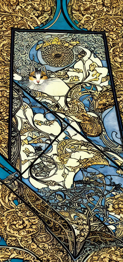 Cat  art nouveau