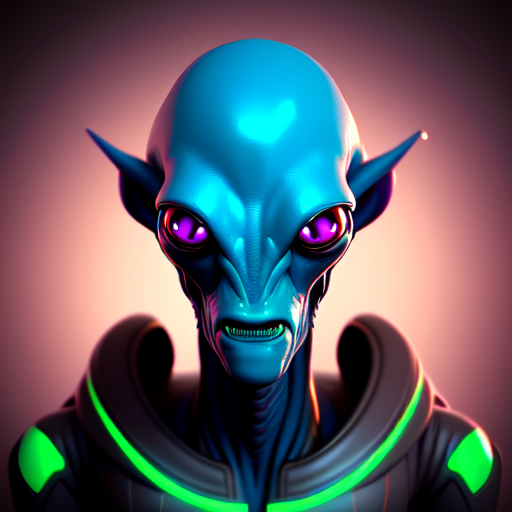 A cool and handsome alien from the center of the universe and also humanoid, centered, 3d, octane render, high quality, 4k with style of