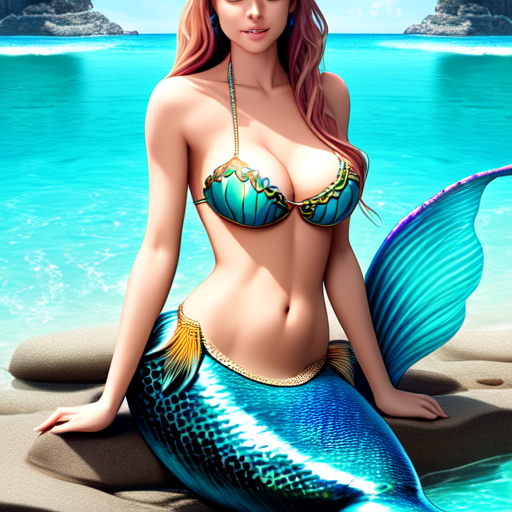 Gorgeous Mermaid, Bikini, Hot, centered, 8k, HD with style of